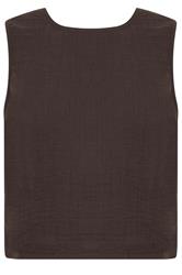 PixieGirl Petite Chocolate Brown Cotton Cheesecloth Top