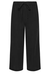 PixieGirl Petite Women's Black Cropped Wide Leg Trousers | PixieGirl 6