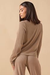 PIxieGirl Petite Women's Camel Brown Ribbed Cardigan | PixieGirl 4