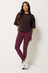 PixieGirl Petite Women's 2 PACK Burgundy Red & Black Cotton Leggings | PixieGirl 1
