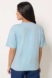 PixieGirl Petite Women's Light Blue Paisley Cotton T-Shirt | PixieGirl 2