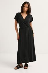 PixieGirl Petite Women's Black Wrap Tie Maxi Dress | PixieGirl 2