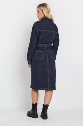 M&Co Petite Indigo Blue Denim Shirt Dress | M&Co 2