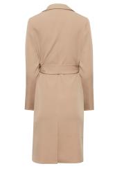 Petite Womens Beige Brown Midi Duster Coat | PixieGirl 10