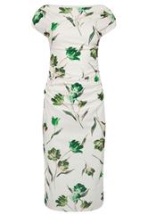 STAR White Floral Draped Midi Dress | StarByJM 5