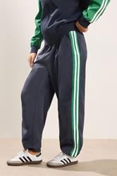 PixieGirl Petite Women's Navy Stripe Cuffed Joggers | PixieGirl 3