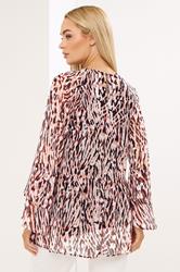 STAR Orange Abstract Frill Sleeve Blouse | StarByJM 2