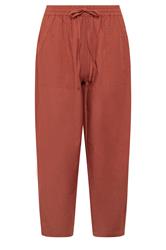 PixieGirl Petite Women's Red Linen Barrel Trousers | PixieGirl 6