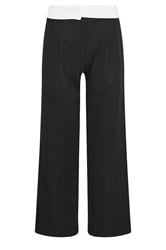 PixieGirl Petite Women's Black Fold Over Smart Trousers | PixieGirl 1