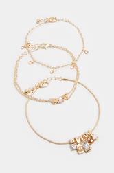 Gold Tone Chain Charm Bracelet | Yours Clothing 2