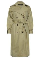 PixieGirl Petite Women's Sage Green Balloon Sleeve Buckle Trench Coat | PixieGirl 5