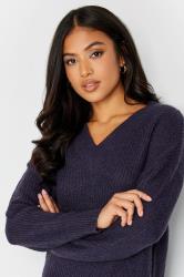 PixieGirl Navy Blue V-Neck Knitted Tunic Top | PixieGirl  4