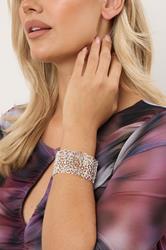 Silver Tone Filigree Leaf Stretch Bracelet | Yours Clothing 1