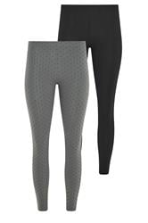 PixieGirl Petite Women's 2 PACK Black & Grey Polka Dot Leggings | PixieGirl  1