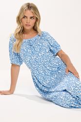 M&Co Blue Mixed Print Maxi Dress | M&Co 1