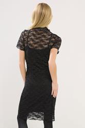 PixieGirl Petite Women's Black Lace Short Sleeve Dress | PixieGirl 3