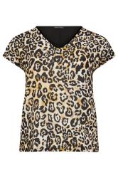 M&Co Petite Women's Natural Brown Leopard Print Short Sleeve Top | M&Co 5