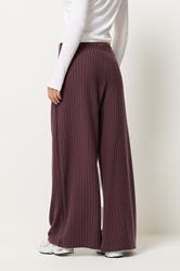 PixieGirl Petite Women's Burgundy Red Pinstripe Palazzo Wide Leg Trousers | PixieGirl 3