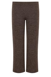PixieGirl Petite Chocolate Brown Ribbed Soft Touch Wide Leg Trousers