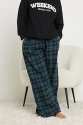PixieGirl Petite Women's Navy Blue Cotton Check Pyjama Bottoms | PixieGirl 3