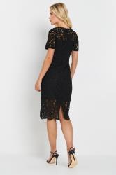 M&Co Petite Black Lace Sweetheart Midi Dress | M&Co 4