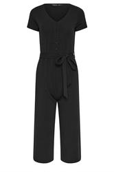 M&Co Petite Black Tie Waist Jumpsuit | M&Co 5