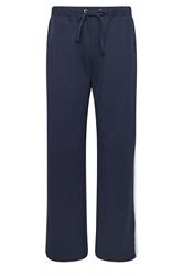 M&Co Navy Blue & White Side Stripe Cotton Wide Leg Joggers | M&Co 5
