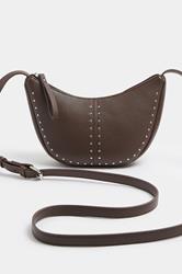 Brown Stud Detail Cross Body Bag | Yours Clothing 5