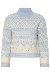 PixieGirl Petite Women's Blue Fairisle Knit Jumper | PixieGirl 5