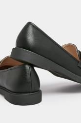 Black PU Chain Detail Loafer In Wide E Fit & Extra Wide EEE Fit | Yours Clothing 4