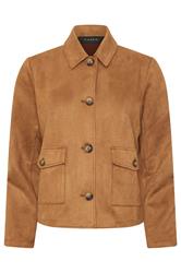 PixieGirl Petite Women's Camel Brown Suedette Patch Pocket Jacket | PixieGirl 5