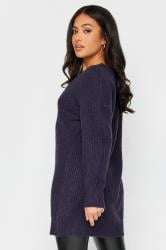 PixieGirl Navy Blue V-Neck Knitted Tunic Top | PixieGirl  3