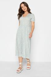 PixieGirl Blue Floral Print Midaxi Dress | PixieGirl 1