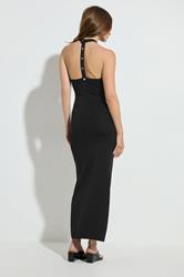 STAR Black Knitted Halter Neck Button Dress | StarByJM 4