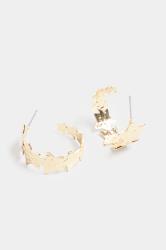 Gold Small Star Style Hoop Earrings | Yours Clothing 3