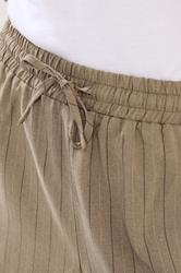 PixieGirl Petite Women's Natural Brown Stripe Pull On Wide Leg Trousers | PixieGirl 4