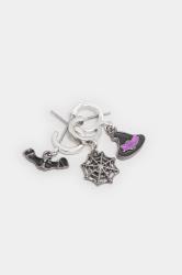 3 PACK Silver Halloween Small Hoop Earrings | Yours Clothing 3