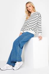 PixieGirl Petite White & Black Stripe Sweatshirt | PixieGirl 2
