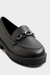 Black Chunky Loafers In Wide E Fit & Extra Wide Fit | Yours Clothing 5