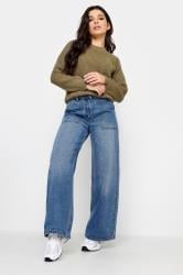 PixieGirl Blue Washed Non-Stretch Wide Leg Jeans | PixieGirl 2