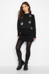 Petite Charcoal Grey Spot Sequin Jumper | PixieGirl 2