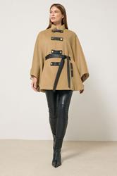 STAR Natural Brown Button Through Cape Coat | StarByJM 3