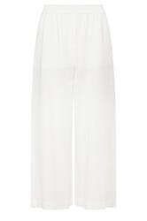 PixieGirl Petite Women's White Button Linen Wide Leg Trousers | PixieGirl 5