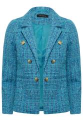 Petite Blue & Gold Boucle Blazer | PixieGirl 6