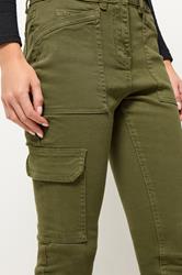 PixieGirl Petite Womens Khaki Green Pocket Detail Cargo Skinny Jeans | PixieGirl 4