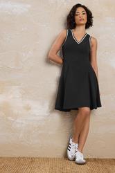PixieGirl Petite Women's Black Contrast Trim Sports Mini Dress | PixieGirl 2