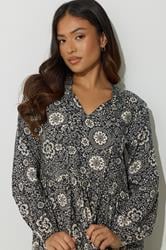 PixieGirl Petite Women's Black Floral Tie Midaxi Dress | PixieGirl 4