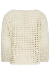 PixieGirl Petite Ivory White Metallic Crochet Jumper | PixieGirl 7