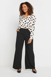 M&Co Black Stretch Scuba Wide Leg Trousers | M&Co 1