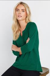 M&Co Petite Teal Green Cotton Henley T-Shirt | M&Co 3